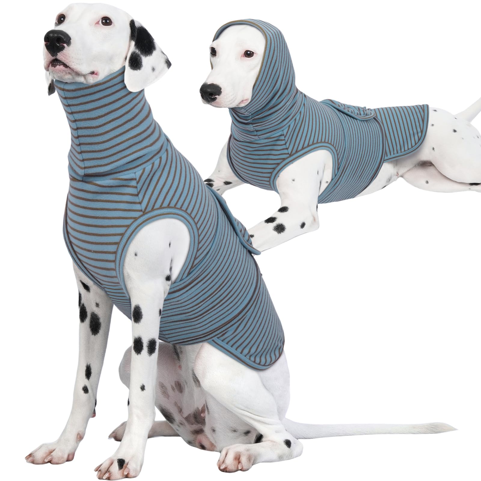 ROZKITCH Calming Hoodie for Dogs, Dog Sweatshirts for Medium Dogs with Hoodie Soft Ears Cover Wrap, Anti Itch Pet Shirt for Fireworks Travel Vet Visit, Anxiety Vest BlueStripe M โ image 1