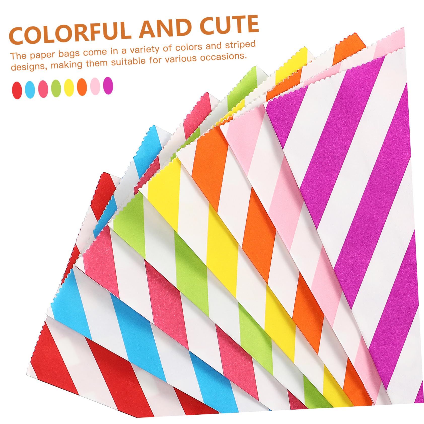 TOGEVAL 80 Stück Teiliges Bunte Papiertüten Kleine Geschenktüten Flacher Stabile Papiertragetaschen für Party Snacks Süßigkeiten Kekse Verpackung