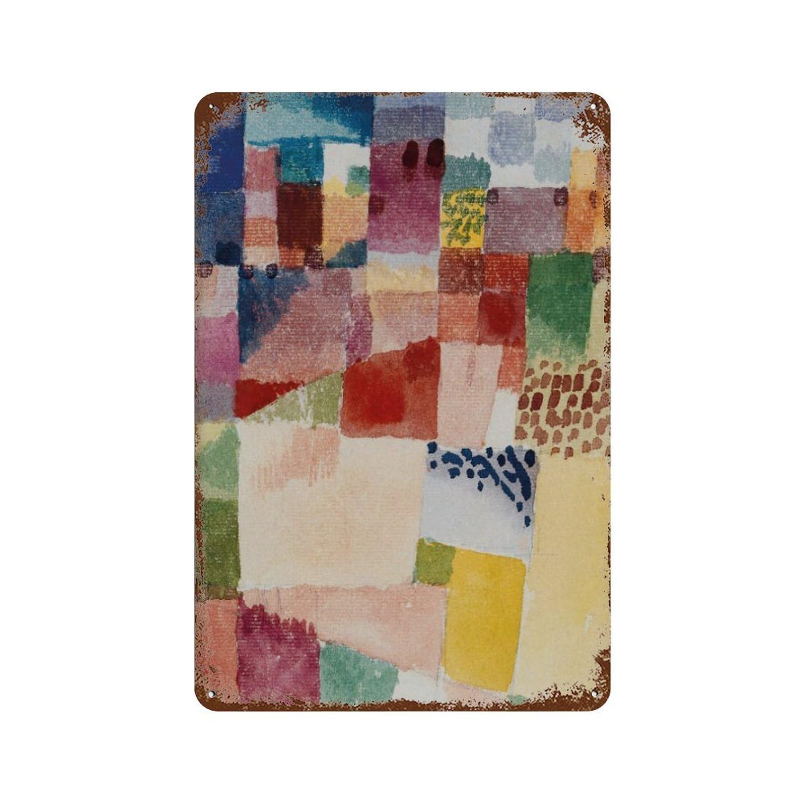 xiaoxiaoshen Paul Klee Abstract Colorful Square Wall Decor Art Metal Tin Poster Modern Home Decor Art Home Bar Shop Decorations Vintage Sign 30x20cm