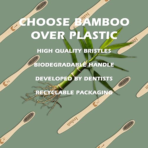 Miniatura 4 de Cepillos de dientes biodegradables de bambú compostables, ecológicos, con certificación FSC y aprobados por PETA, paquete de 8