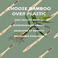 Vista 5 de Biodegradable Eco-Friendly Natural Bamboo Charcoal Toothbrushes, FSC Certified and PETA Approved - 12 Count
