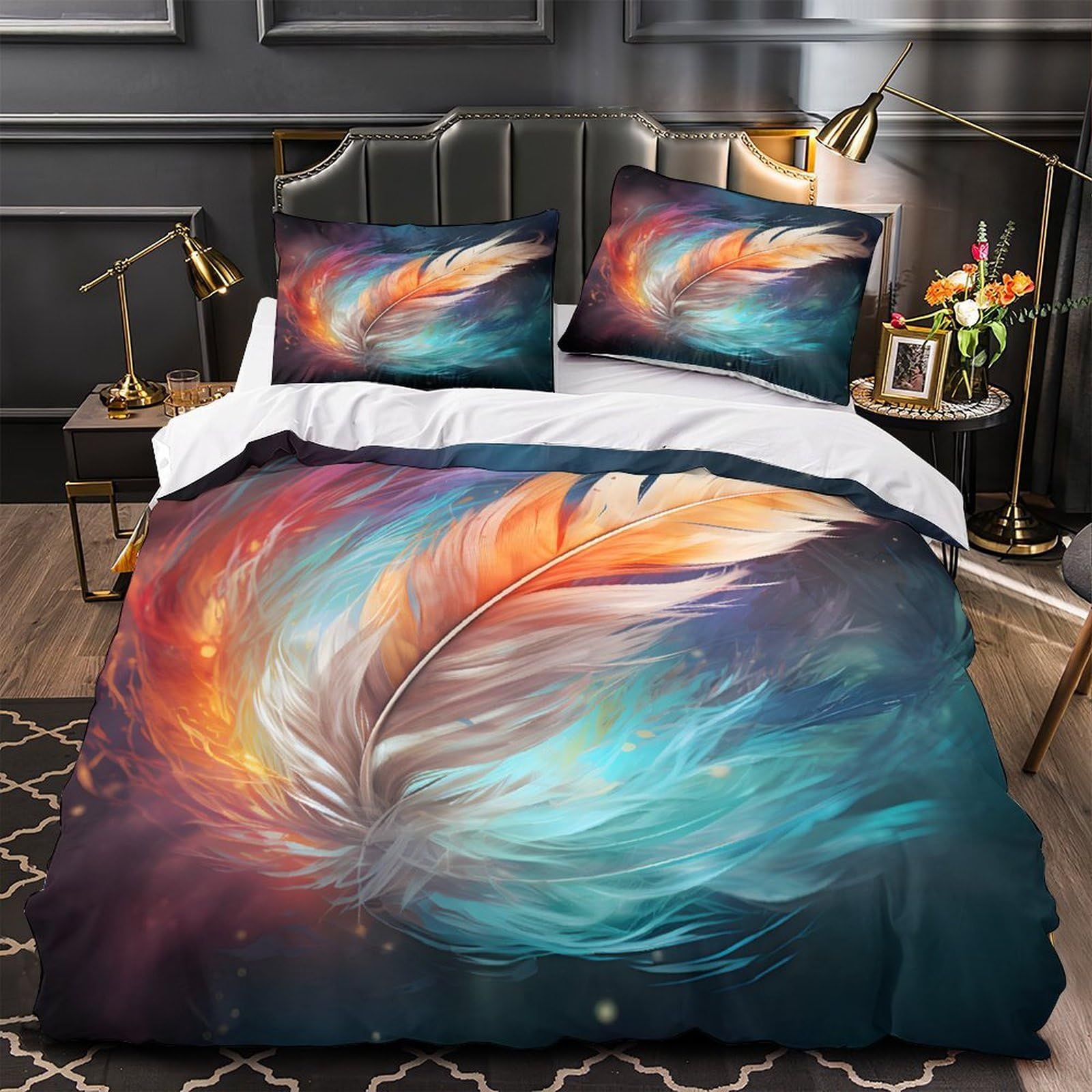 Parure de lit 3D Château Fantastique housse de couette super king 260x220 cm
