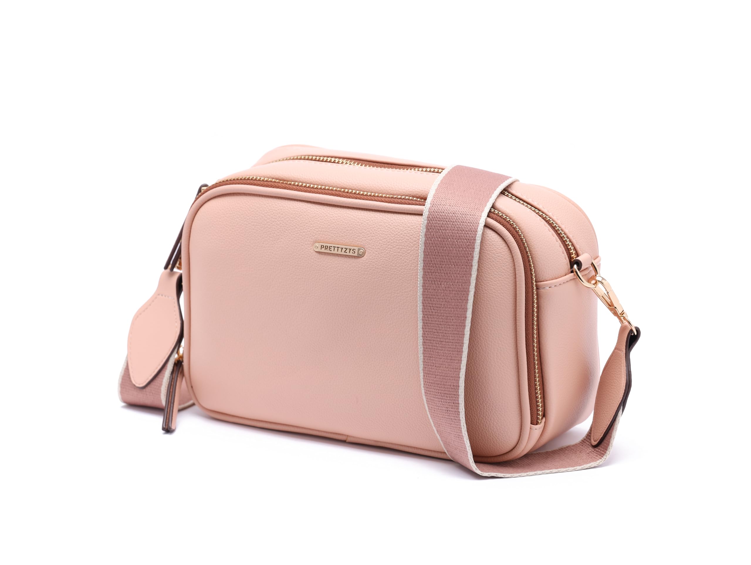 Prettyzys Crossbody Bags for Women - Vegan Leather Purses with Gold-Tone Hardware - Spacious Handbags for Women - Detachable Strap Shoulder Bag - Pom