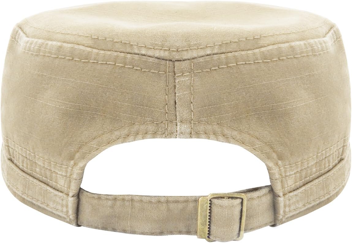 Glamorstar Unisex Cadet Army Cap Washed Cotton Twill Military Corps Hat Flat Top Cap - Image 2