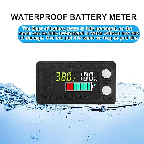 Miniatura 4 de IPX7 - Medidor de voltaje para carrito de golf, impermeable, 12 V, 24 V, 36 V, 48 V, 60 V, 72 V, indicador de capacidad de batería con