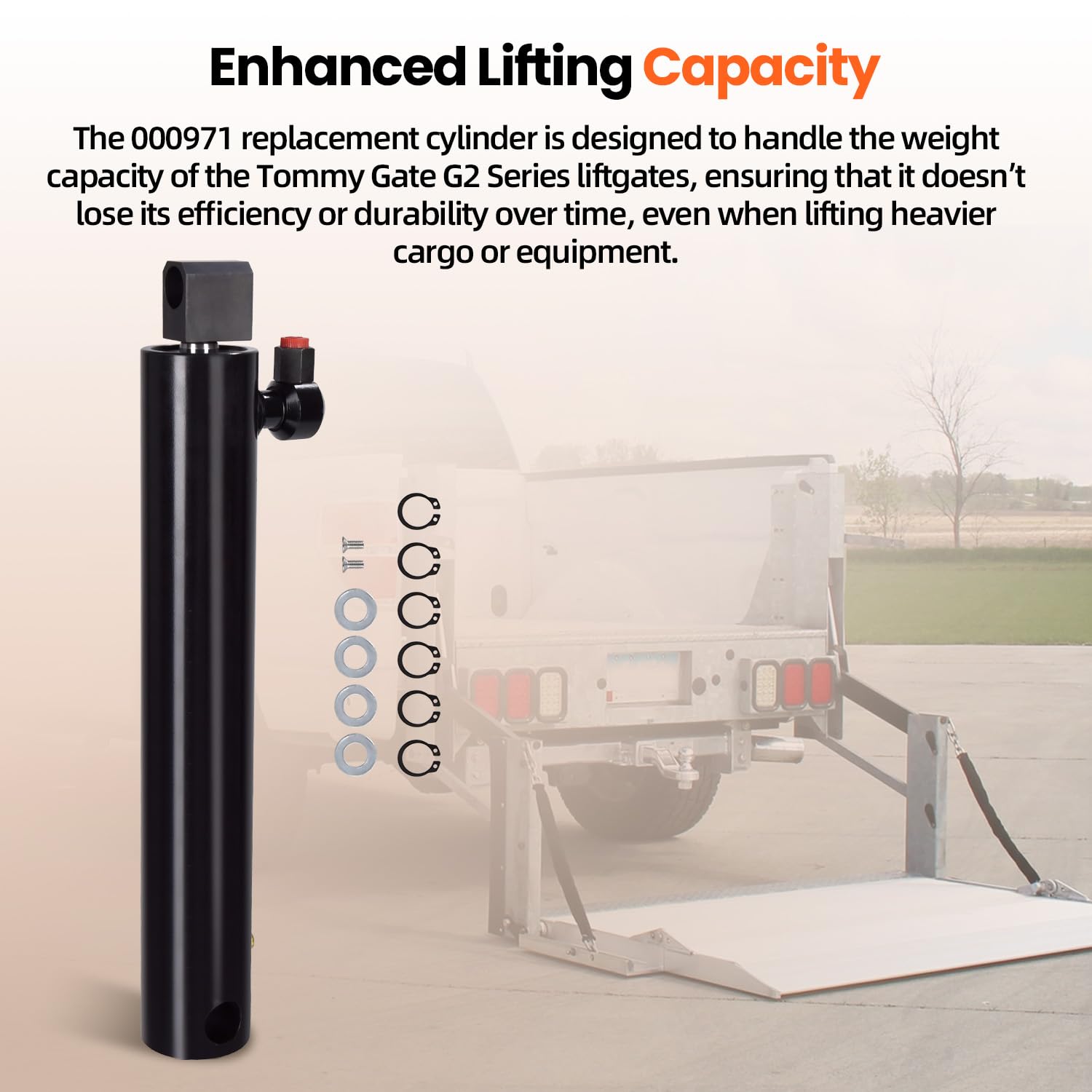 Replacement G2 Cylinder 000971 Compatible with Tommy Gate 1340, 1342, 1540, 1542, 1640 & 1642 Series G2 Liftgates Heavy Duty Construction