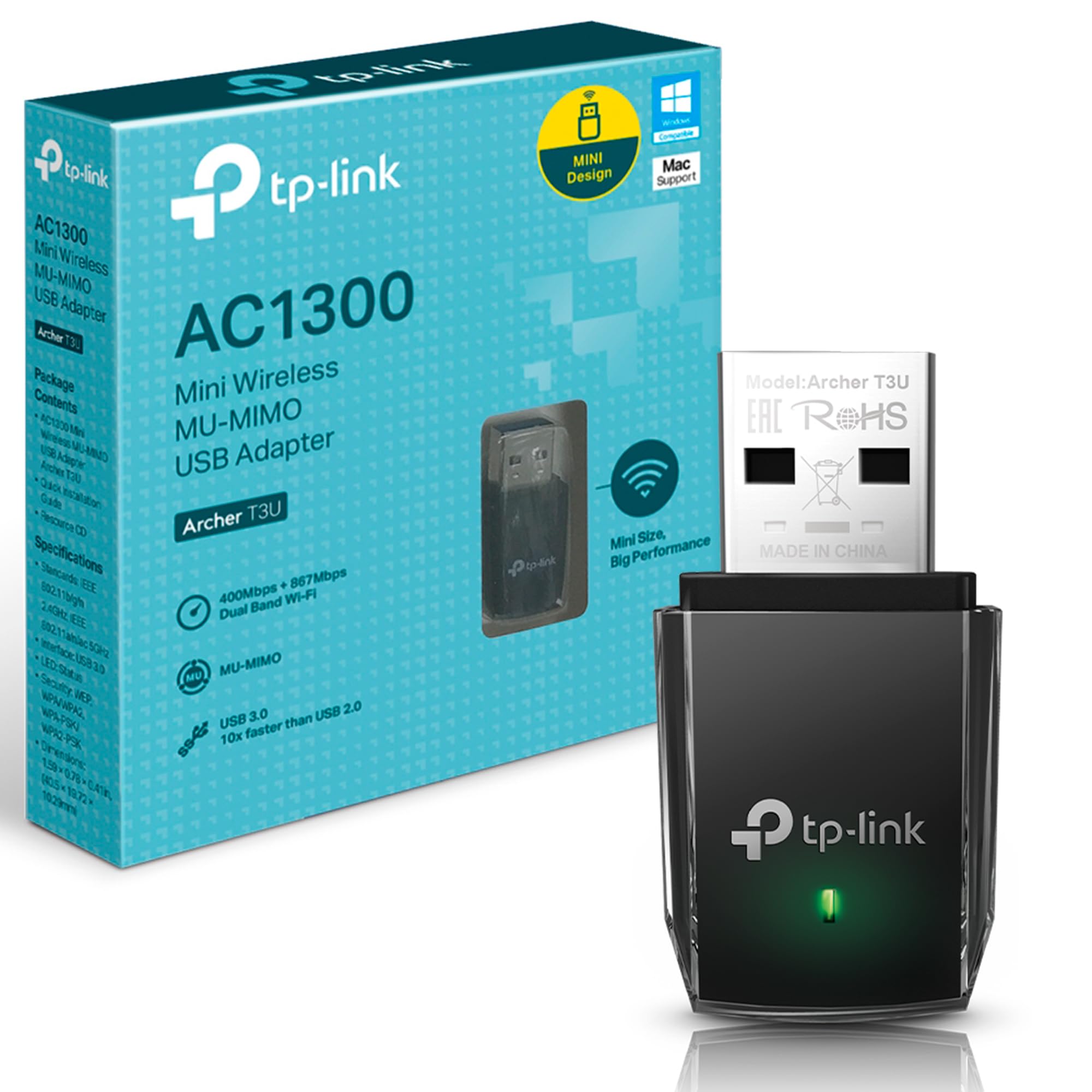 Mini Adaptador USB - WiFi TP-Link Archer T3U AC1300/ 1300Mbps