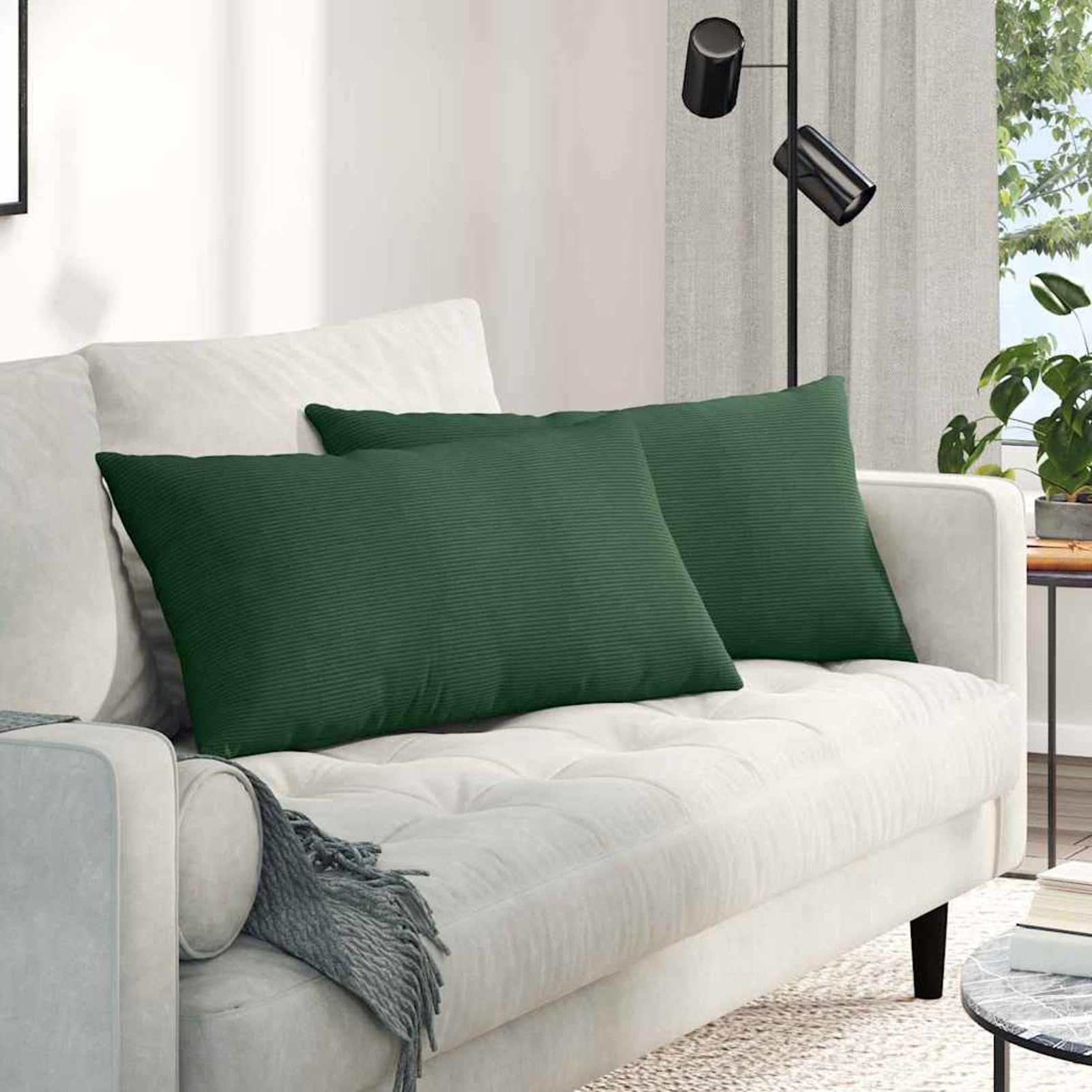 Coussins de canapé velours côtelé Gecheer lot de 2 coussins salon chambre avec rembourrage