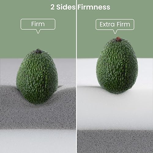 Miniatura 2 de Cubrecolchón extra firme de 4 pulgadas, tamaño matrimonial, de espuma viscoelástica firme para aliviar la presión, protector de colchón con funda de