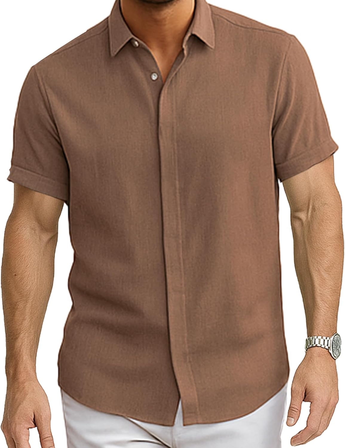 Cotton King Linen Button Down Shirt for Men Men Shirts Short Sleeve - Men's Shirt for Beach Wear - Summer Wear - S to 3XL