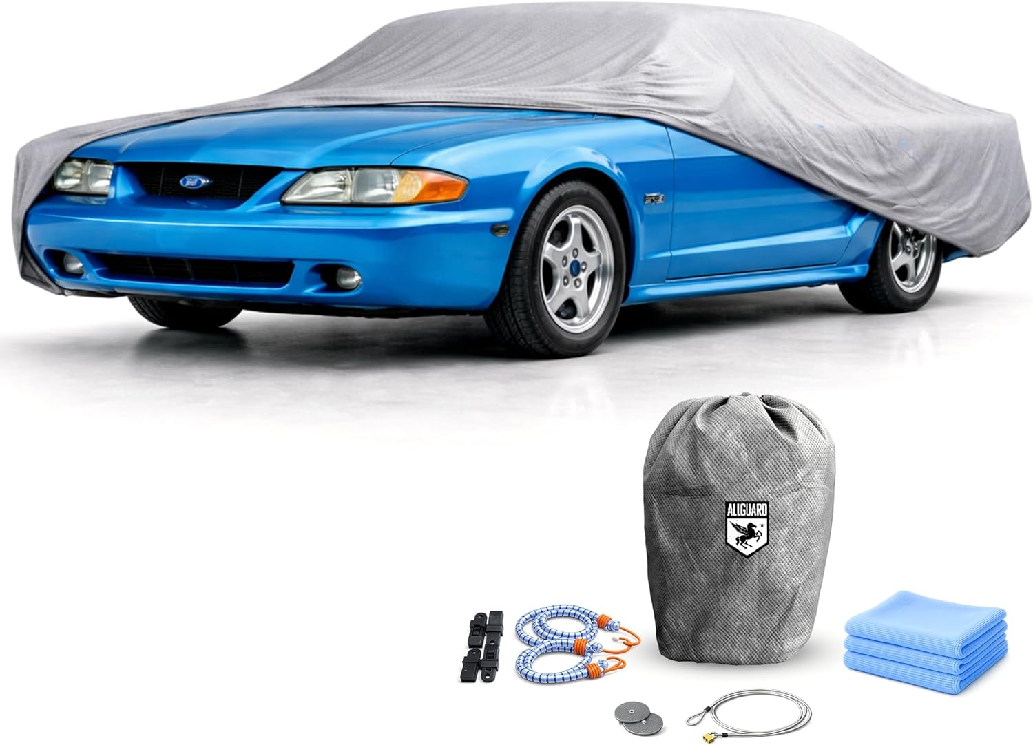 Ford Mustang Car Cover for 3rd & 4th Gen (1979-2004), Weatherproof Shield Outdoor Car Cover for Snow, Rain & Dust, Fleece Lined, All Weather, Better Than Waterproof, 10-Year Warranty