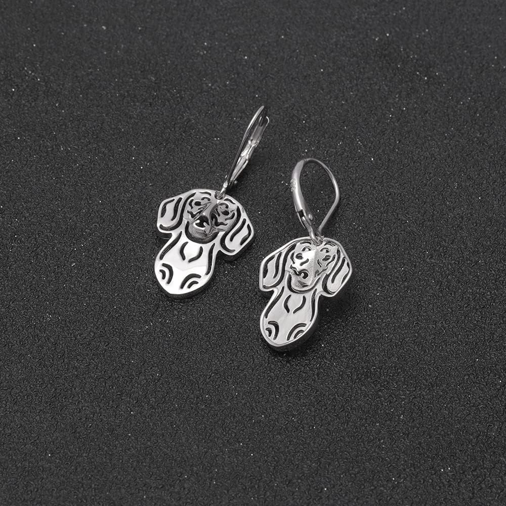 Dachshund Dog Earrings Necklace or Set for Women By Ginger Lyne | Sterling Silver Pendant and Box Chain or Drop Dangle Earrings Puppy Pet Jewelry for Wife or Girlfriend - Image 8