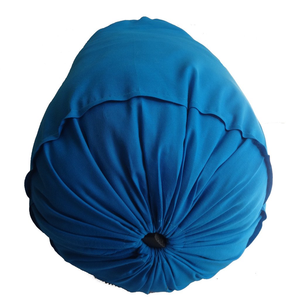 Cuscino Cilindrico Saffron In Cotone Sfoderabile – 15x60 Cm, Blu Foglia Di Tè, Con Chiusura A Cordoncino - 4
