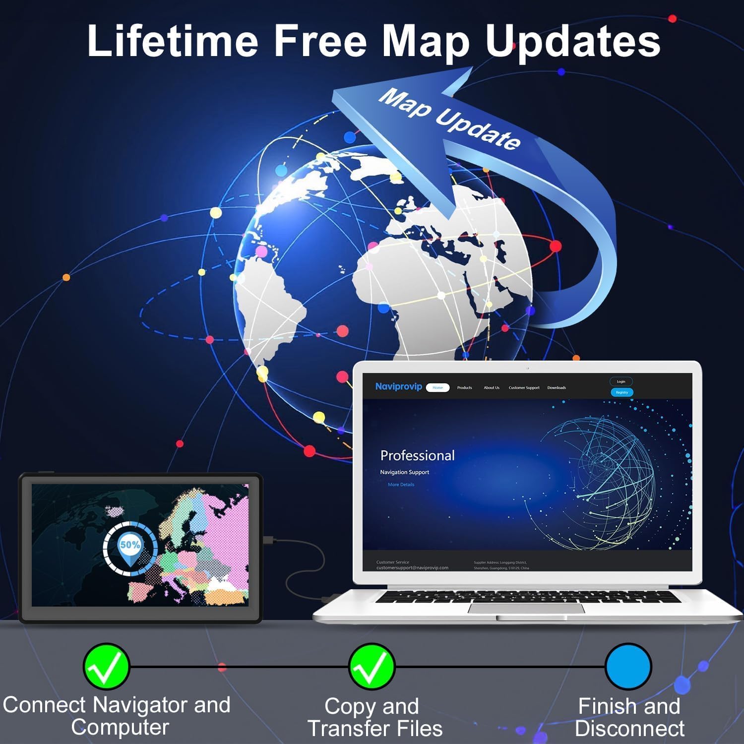 GPS Navigator for Car with 2026 Latest Maps Free Update, 7 Inch Car GPS Navigation System for Truck Commercial Drivers with POI/Zip Search, Voice Turn Guidance, Speedcam Red Light Alerts, 7 Vehicles 4