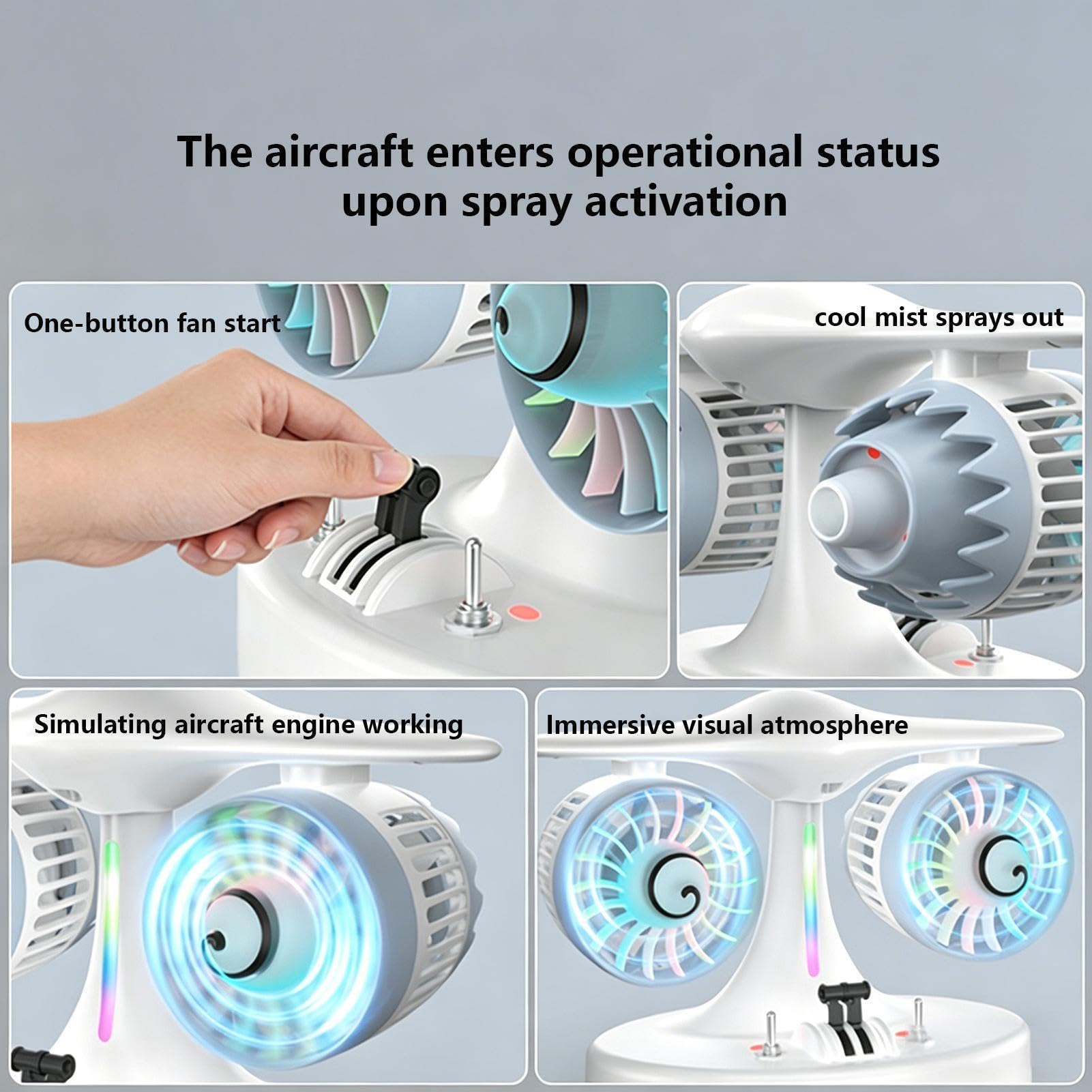 Ventilador de Escritorio 3 Velocidades Con Nebulización Y Doble | Ventilador Personal Pequeño para Dormitorio para Oficina en Casa Apartamento Escuela Salón Verano Viaje Camping Tiend
