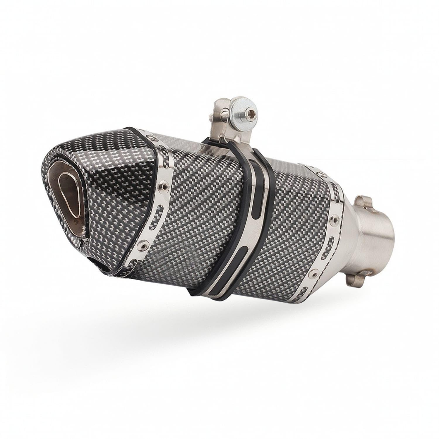 Carbon-Fiber-Style Motorcycle Exhaust Muffler Hexagonal Exhaust with Mounting Slip-on Muffler Mounting Universal for Motorcyclists, Custom Builders, Motorcycles, Street Bikes, Sho-image-32