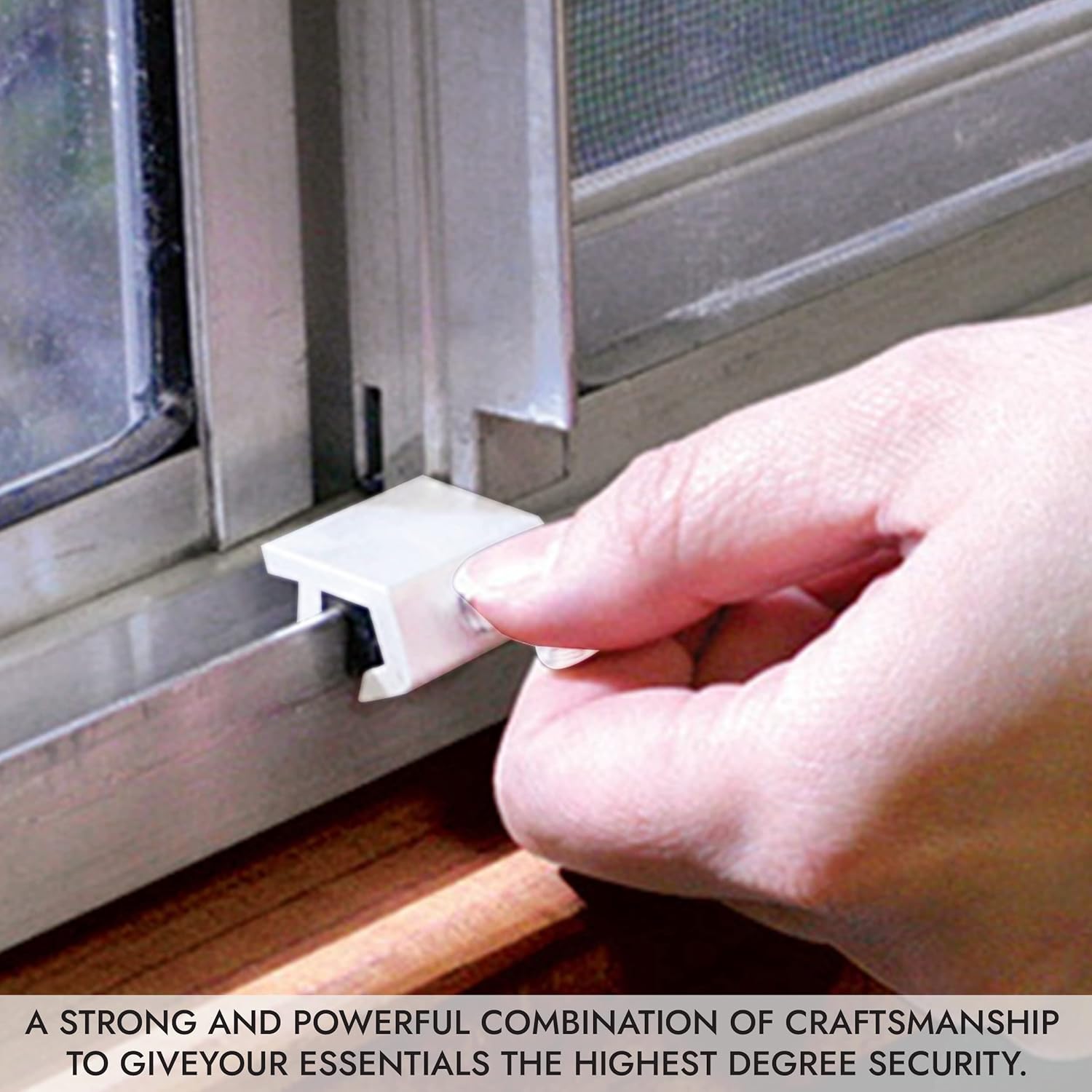 NU-SET Lock | Sliding Window Lock | Thumb Screw Window Lock for Window Security | Home Improvement & Door Hardware (White, 1 Pack)