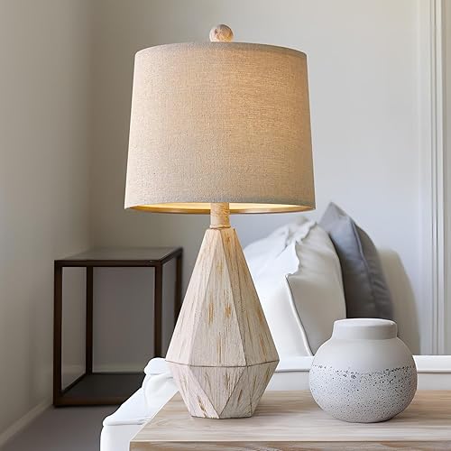 Miniatura 6 de PoKat Lámpara de mesa de granja de 20.25 pulgadas para mesita de noche, lámparas de noche vintage, lámpara pequeña rústica, lámpara de mesa auxiliar