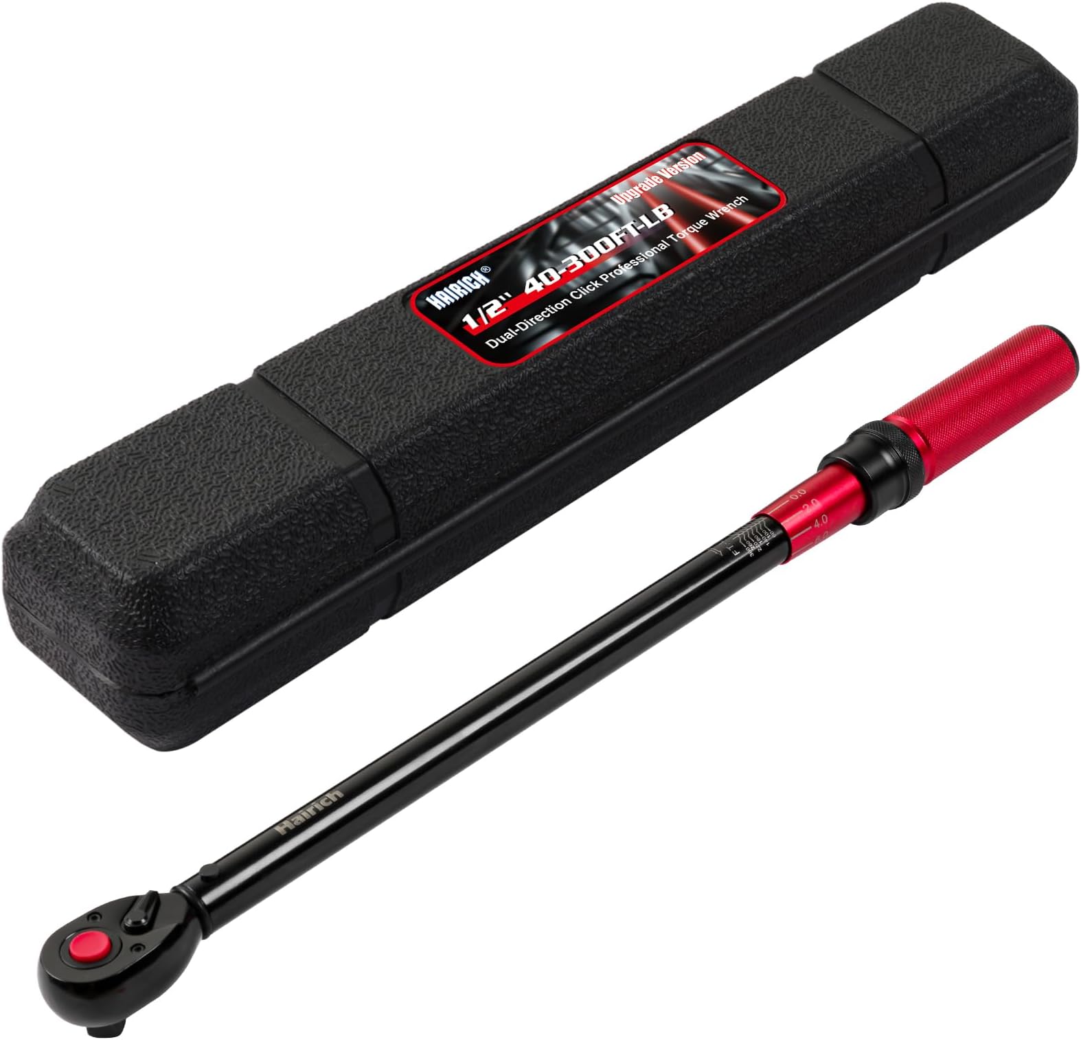 1/2-Inch Drive Click Torque Wrench, Dual-direction Torque Wrench 40-300ft.lb/33.9-406.8Nm, 72-tooth Torque Wrench with Dual Range Scales, ±3% High Precision Professional Torque Wrench