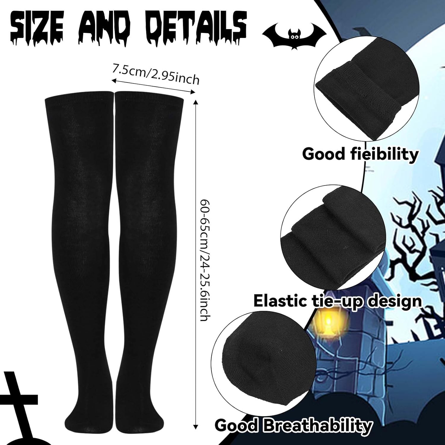 Priest and Nun Couple Costume for Adults Include Robes Stole Socks Glasses Necklaces for Halloween Dress Up - Image 4