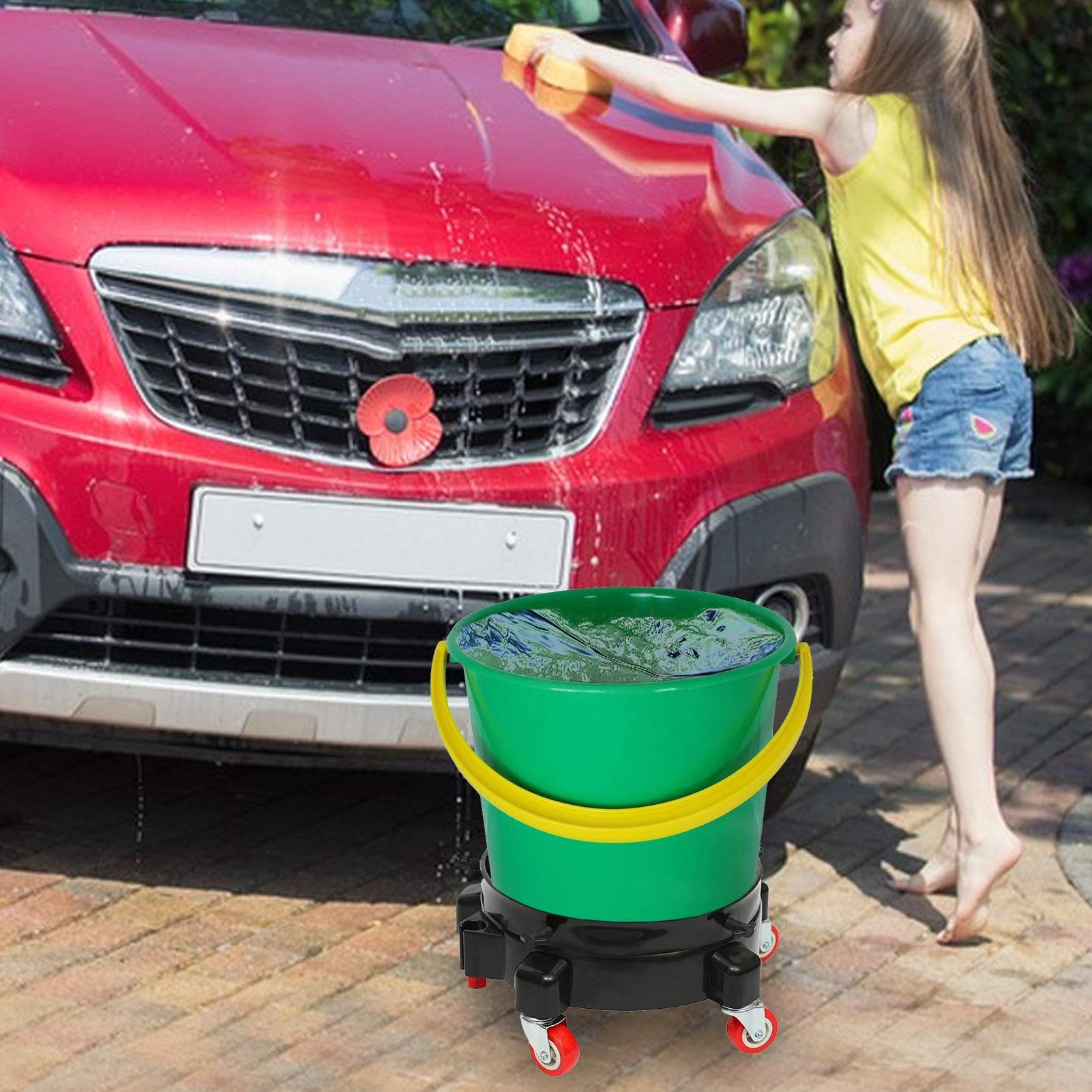 5nBucket DollyMultifunktionaler Wagen mit Rädern, ideal für Fett, Lebensmittelservice und Transportzubehör