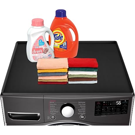 Reusable Protective Washer Dryer Top Protector Mat - 23.6 X 23.6 Inches