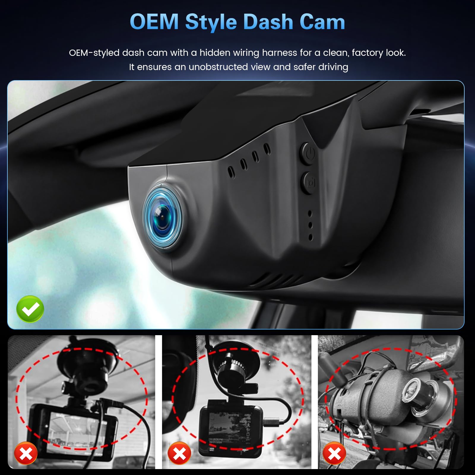 Inefala 4K UHD 2160P Dashcam para VW Tiguan 2018-2024, Dash CAM Coche con Tarjeta SD de 64GB 150° Gran Angular Visión Nocturn, Dashcam Cámara Coche con WiFi App Controlcon Sensor G Grabación de Bucle