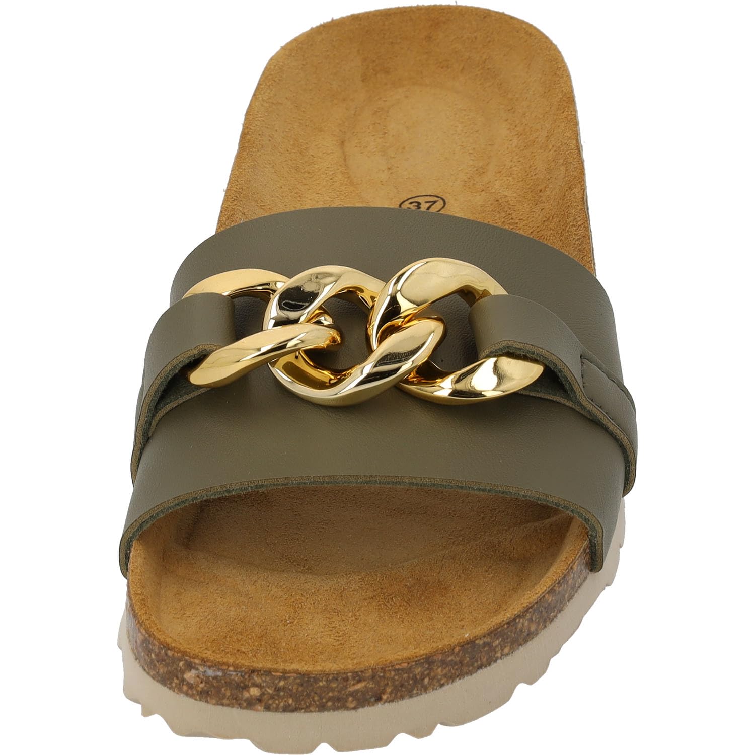 Palado Pantoletten Damen Gozo - bequeme Sandalen Made in Spain - Hausschuhe mit dämpfendem Kork-Fußbett - modische Sommerschuhe