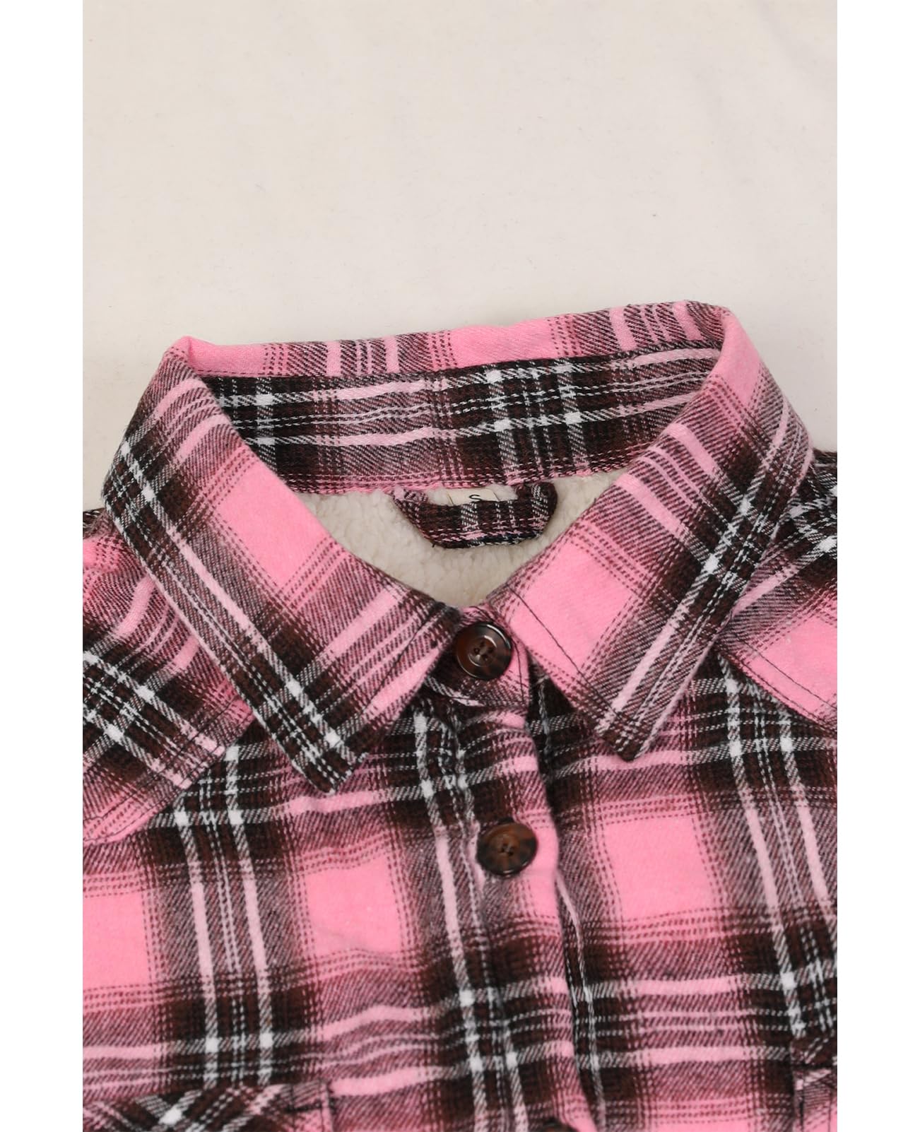 ZENTHACE Damska kurtka flanelowa z podszewką z polaru Sherpa, zapinana na guziki, flanelowa koszula (podszewka sherpa)