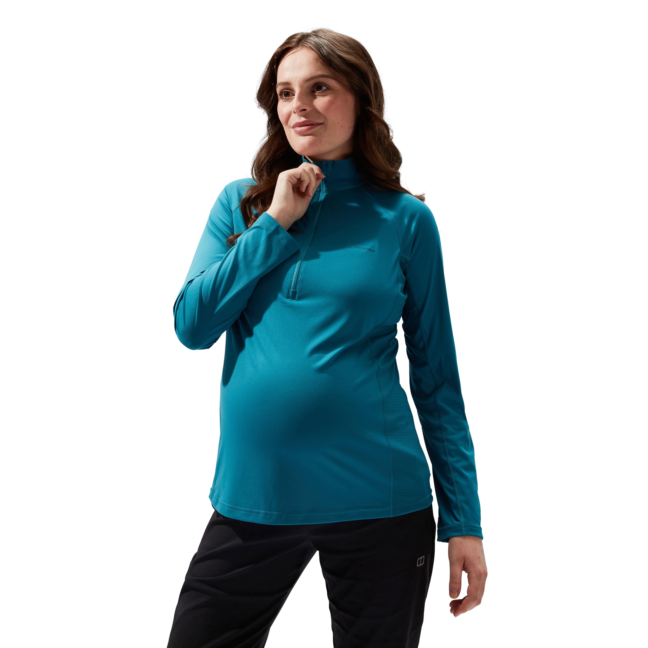 Berghaus 24/7 Maternity Half Zipped Long Sleeve Tech T-Shirt | Moisture Wicking | Breathable | Environmentally Conscious Camiseta Mujer