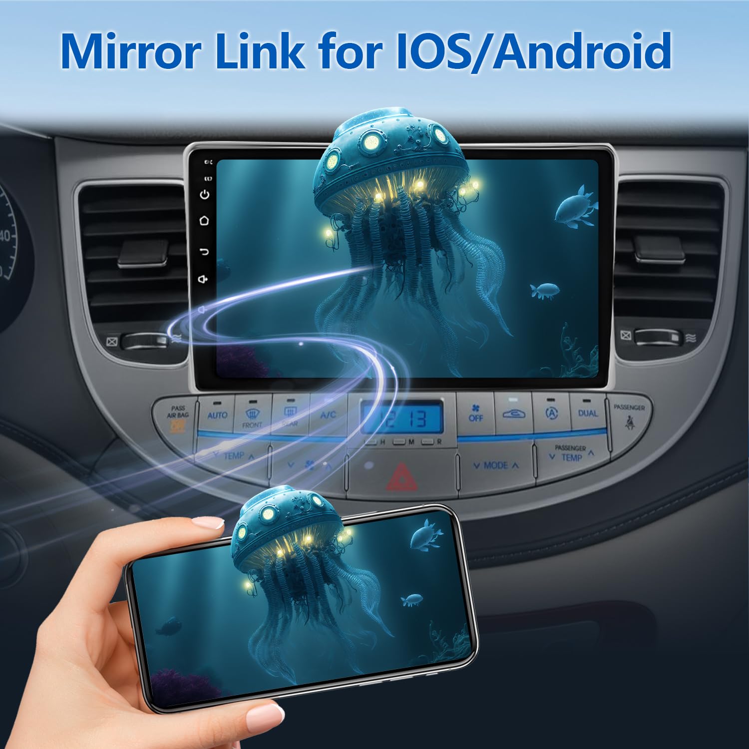 Amazon.com: 4+64G Android 13 Car Stereo with Wireless Android Auto