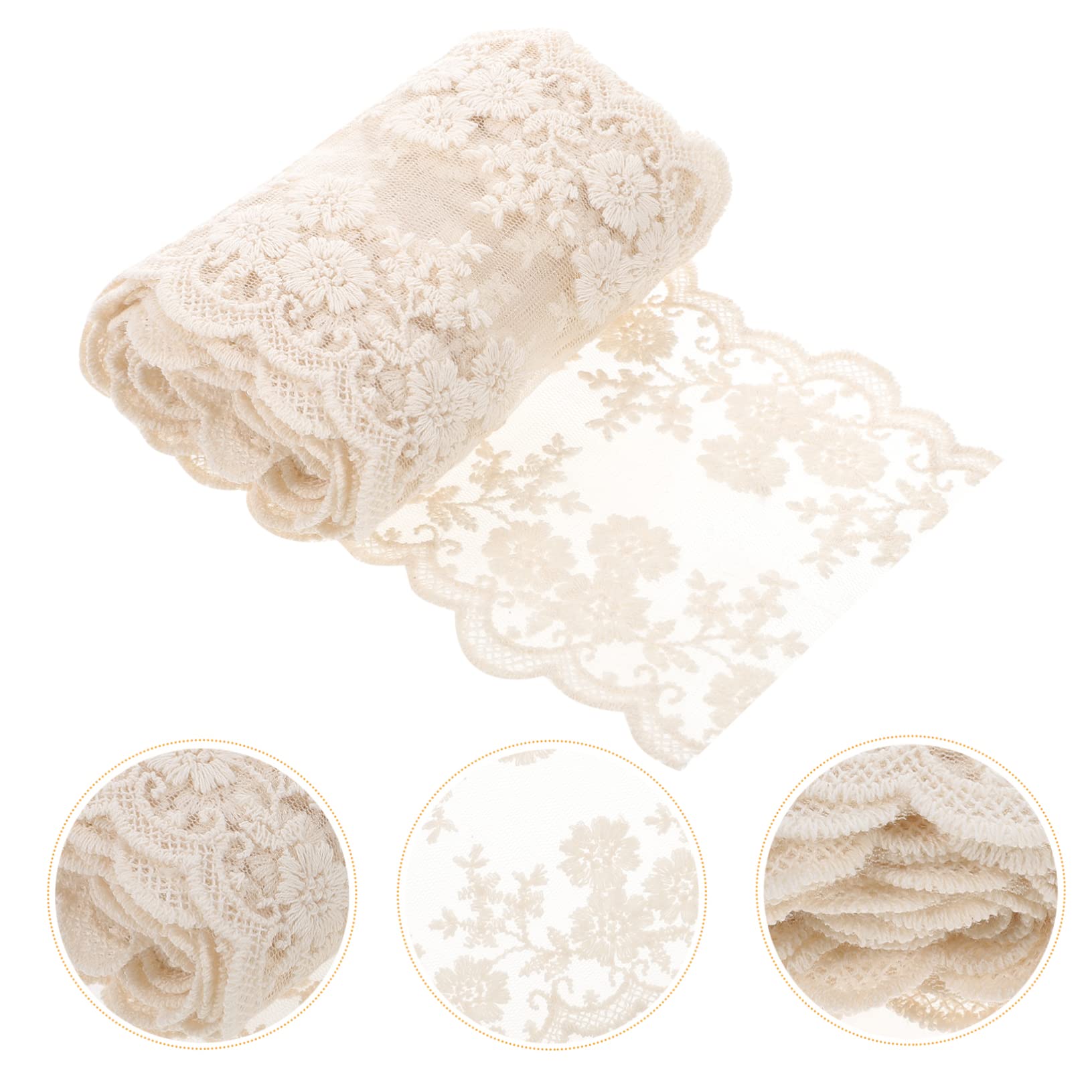 SHINEOFI 4rollos Cinta De Encaje Decorativa Para Ropa Bordes De Encaje Para Manualidades y Boda Para Vestidos y Decoraciones De Hogar