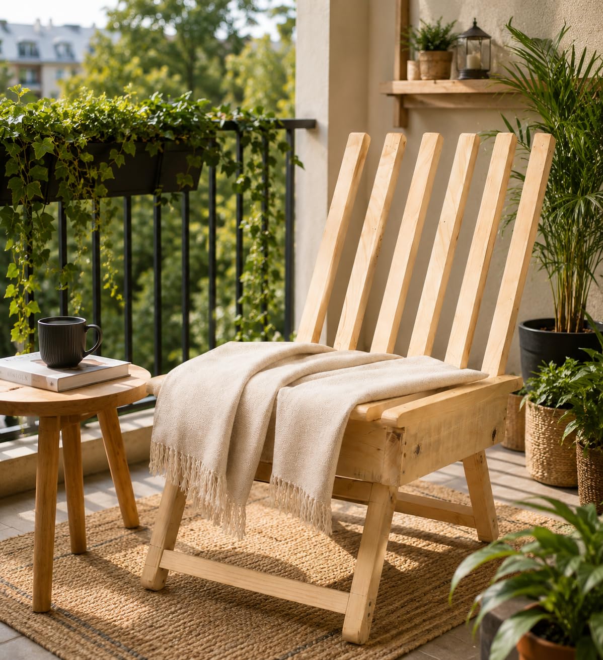 TalhaArtcraft Foldable Wooden Chair for Living Room | Solid Wood Handmade Accent Chair | Rustic Farmhouse Seating Chair | Portable Folding Chair for Balcony, Bedroom, Patio-image-36