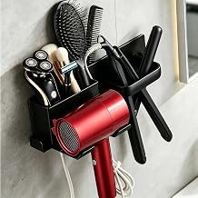 Hair Dryer Holder Wall Mount ,Stainless Steel 3-in-1 Hair Tool Organizer | Blow Dryer, Curling iron, and Straightener,Blow Dryer Holder for Bathroom, Vanity, MatteBlack