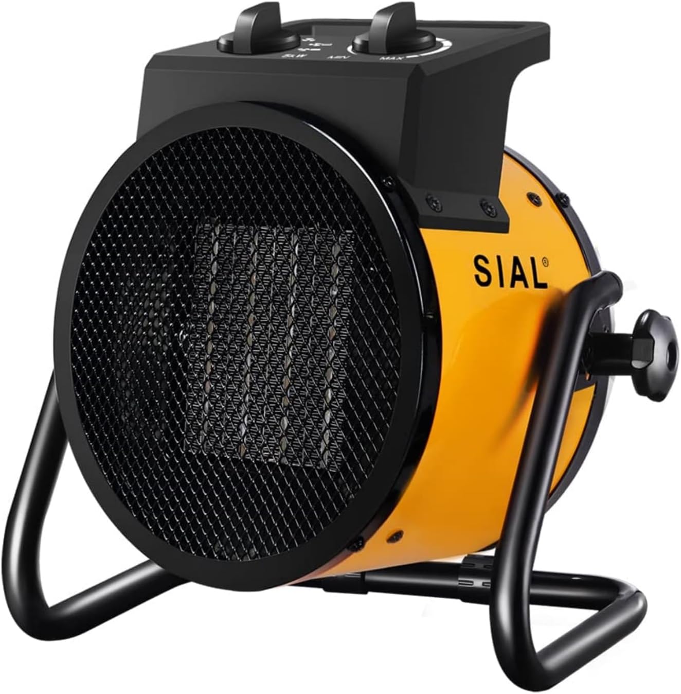 SIAL Portable Electric Heater 2000W Ceramic Fan Space Heaters 3 Settings & Adjustable Thermostat（Yellow）