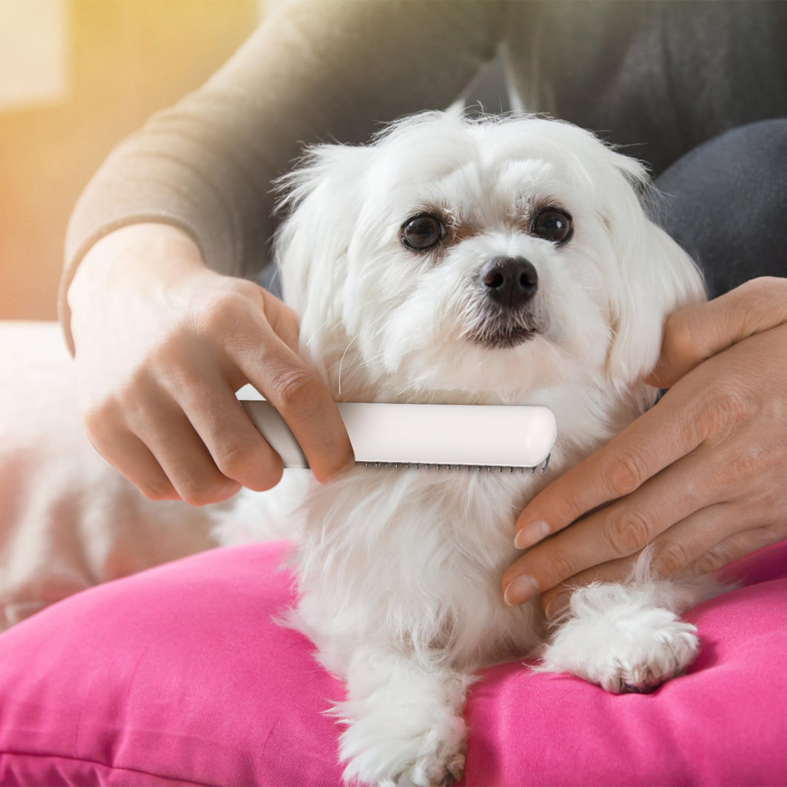 Happyyami 2piezas Cepillo Deshedding y Desenredante Para y Gatos Multiusos Mango Ergonómico Para Cuidado De Eliminación De Pelo y Para