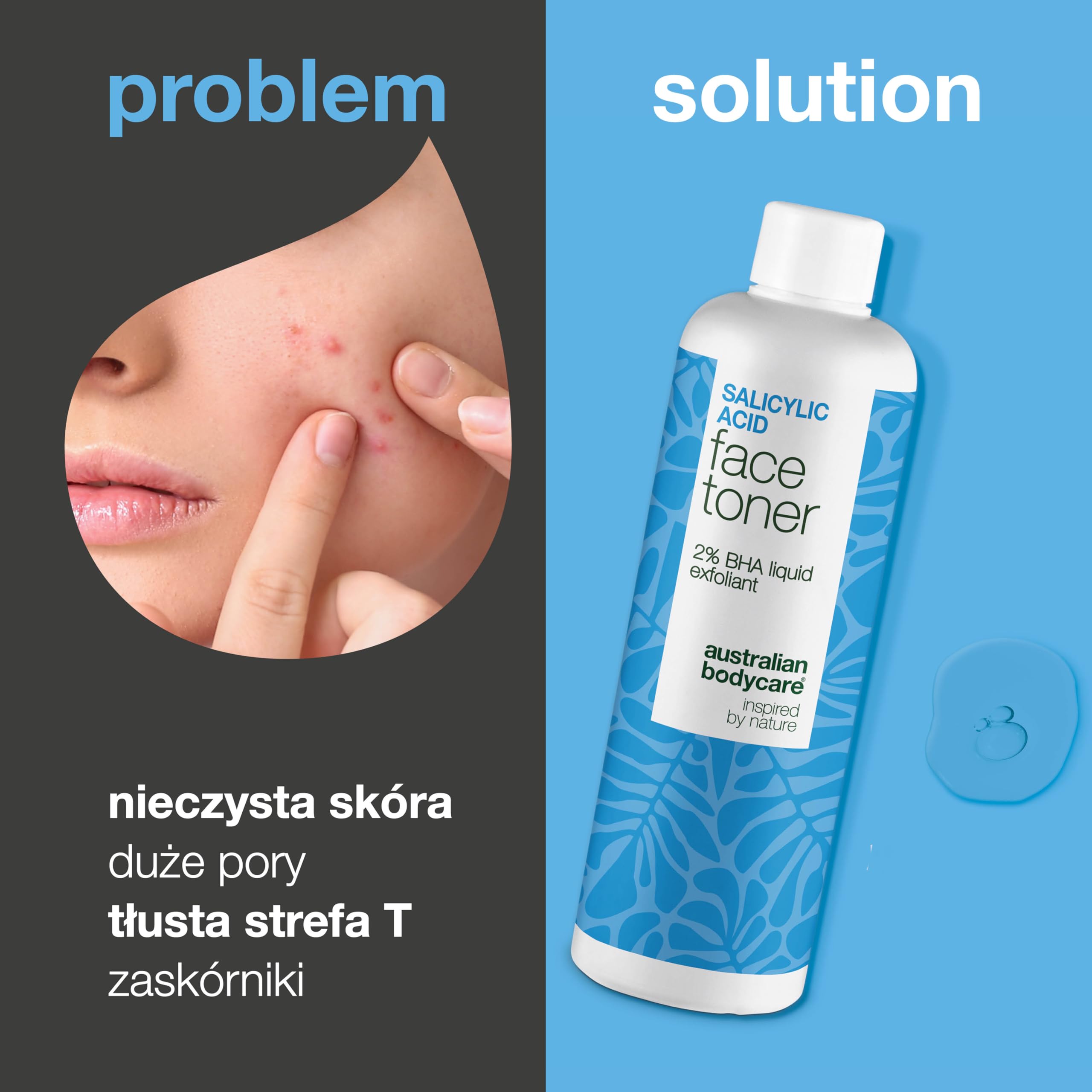 Tonik z kwasem salicylowym na trądzik, zaskórniki i rozszerzone pory – 2% kwas salicylowy od Australian Bodycare