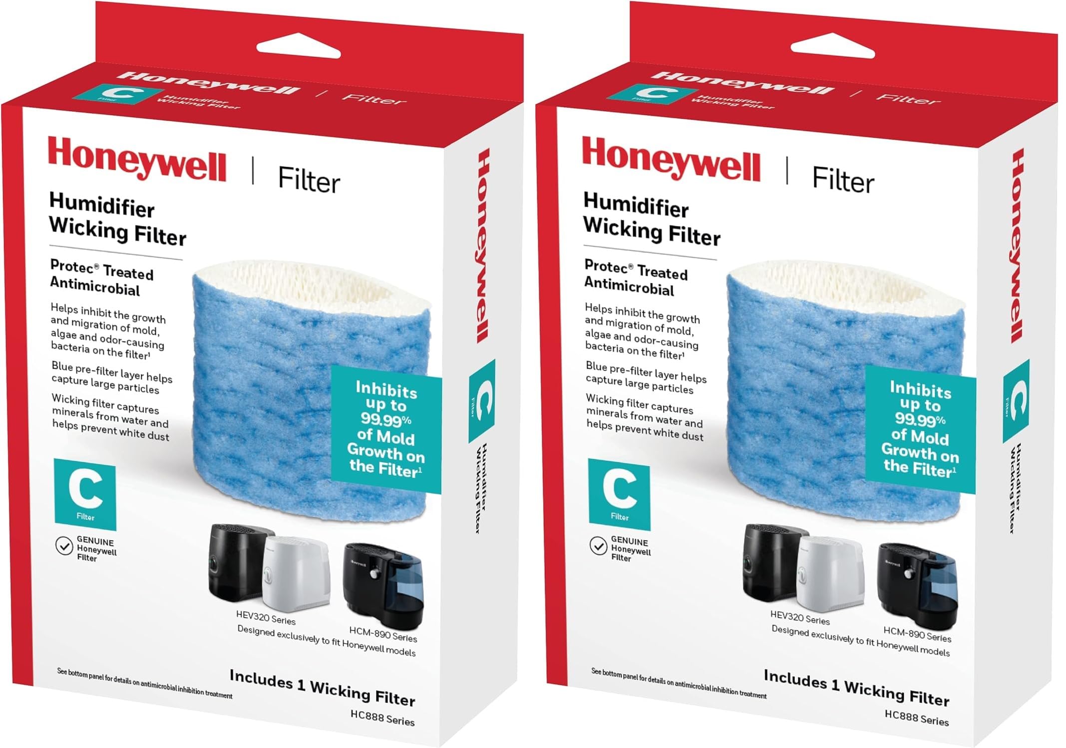 Honeywell C Replacement Filter, White- Pack Of 2-image