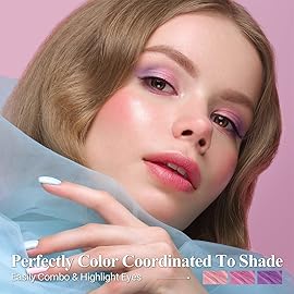 LUXAZA 6PCS Cream Eyeshadow Stick Makeup Sets, Metallic And Matte Shimmer Eye Shadow, Eye Brightener Stick Pencil Crayon Make up Set - Purple Pink