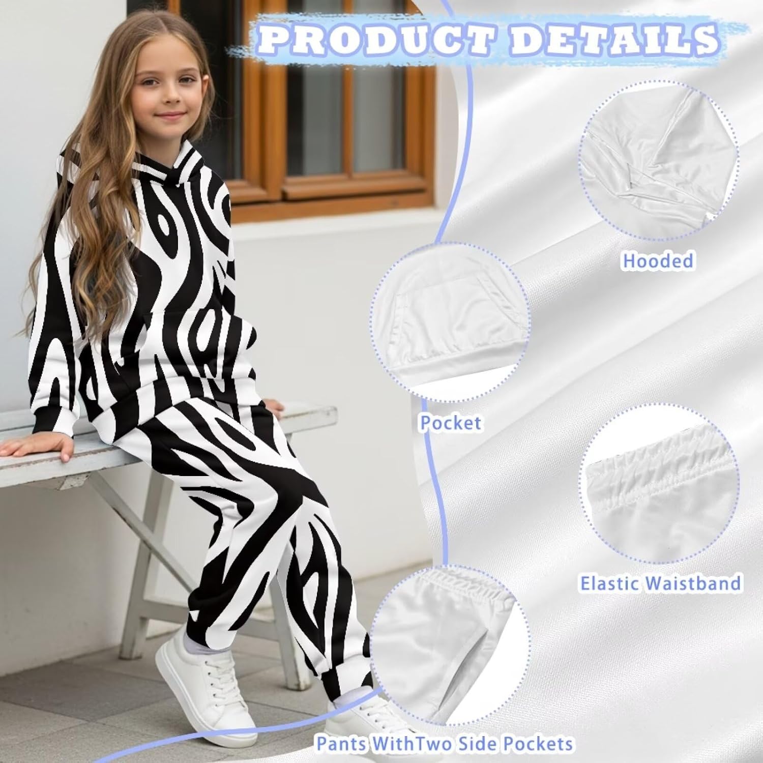 AFPANQZ Kids Hoodies with Jogging Pants Tracksuit Set Casual Hooded Sweatshirt and Sweatpants 2 Pieces Set