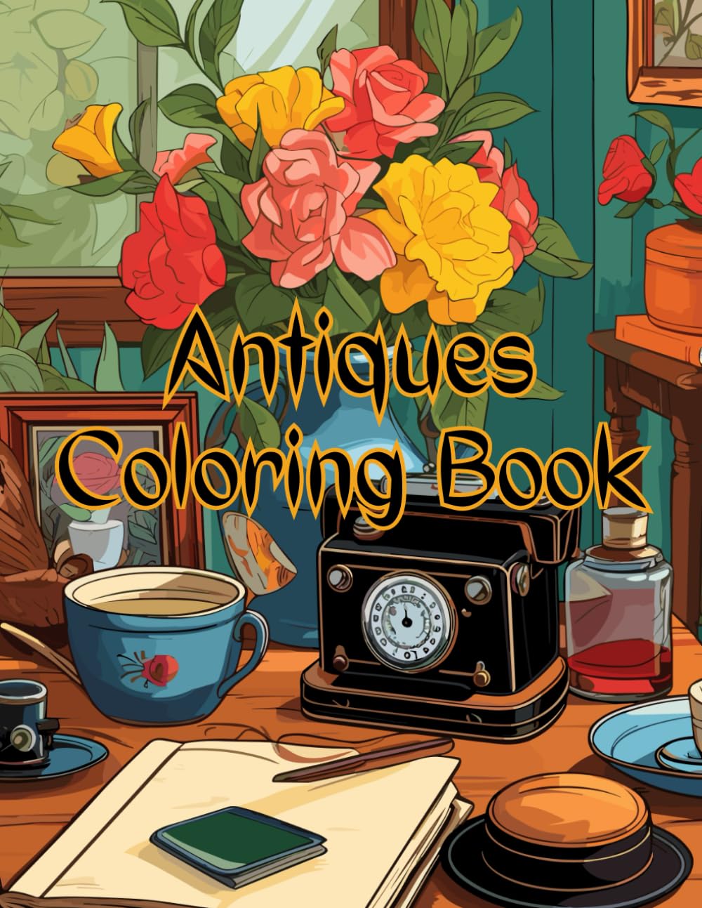 Antiques Colouring Book: A Colouring Book of Antique Gadgets and Timeless Treasures | Aesthetic Echoes of the Past 8.5 x 11 in (21.59 X 27.94 cm), 84 Pages