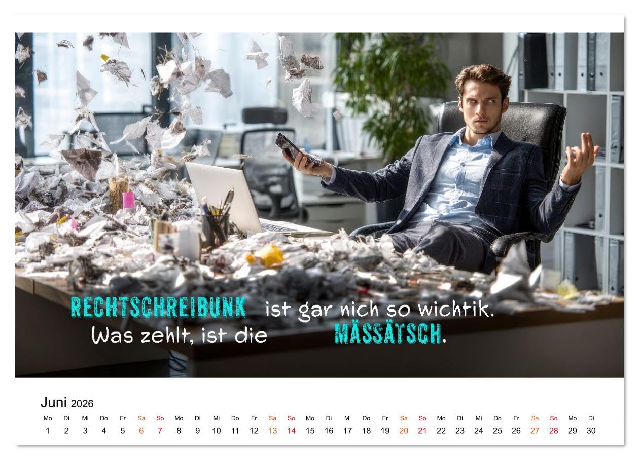 Büro - Kaffee, Chaos, Kollegen (hochwertiger Premium Wandkalender 2026 DIN A2 quer), Kunstdruck in Hochglanz: Was wirklich zählt: Humor im Arbeitsalltag. (CALVENDO Spass)