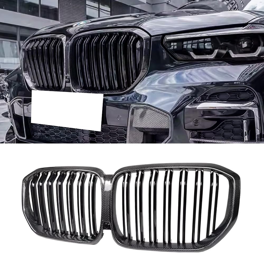 MAXDOM Real Carbon Fiber Replacement Front Upper Grill Fit for BMW (2019-2023) X5 G05