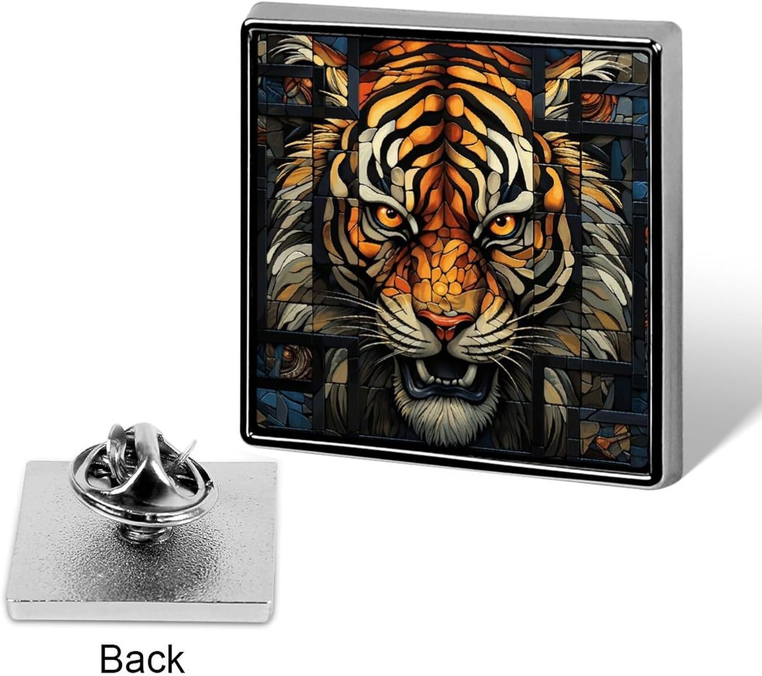 Tiger Head Brooch Pins Lapel Pins for Men Women Badge Button Cover Decorative Jewelry Charms for Hats Bags Backpacks Suits Shirts Scarves Clothing Accessories Banquet Wedding Gift image 3