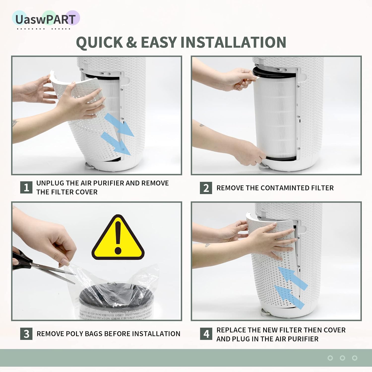 [UPGRADED] AP-T45 AP-T40FL Replacement Filter Compatible with 1461901 HoMedics Filter Replacement AP-T45 AP-T40 AP-T40WT AP-T45WT w/Premium H13 HEPA & High-Efficient Carbon, 1-Pack