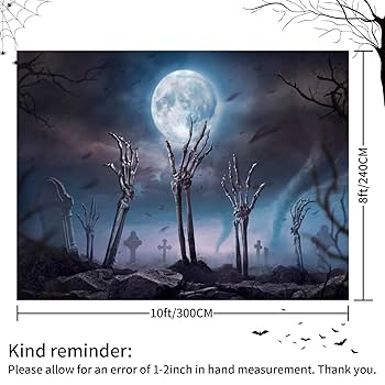 Amazon | Remandacy ハロウィン 満月 墓地 墓石 写真撮影用背景