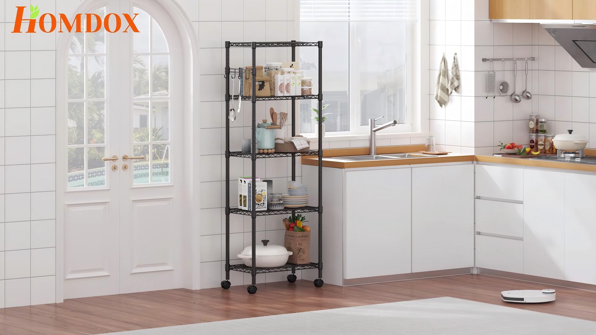 Amazon.com: Homdox 5 Tier Steel Wire Shelving Unit on Wheels