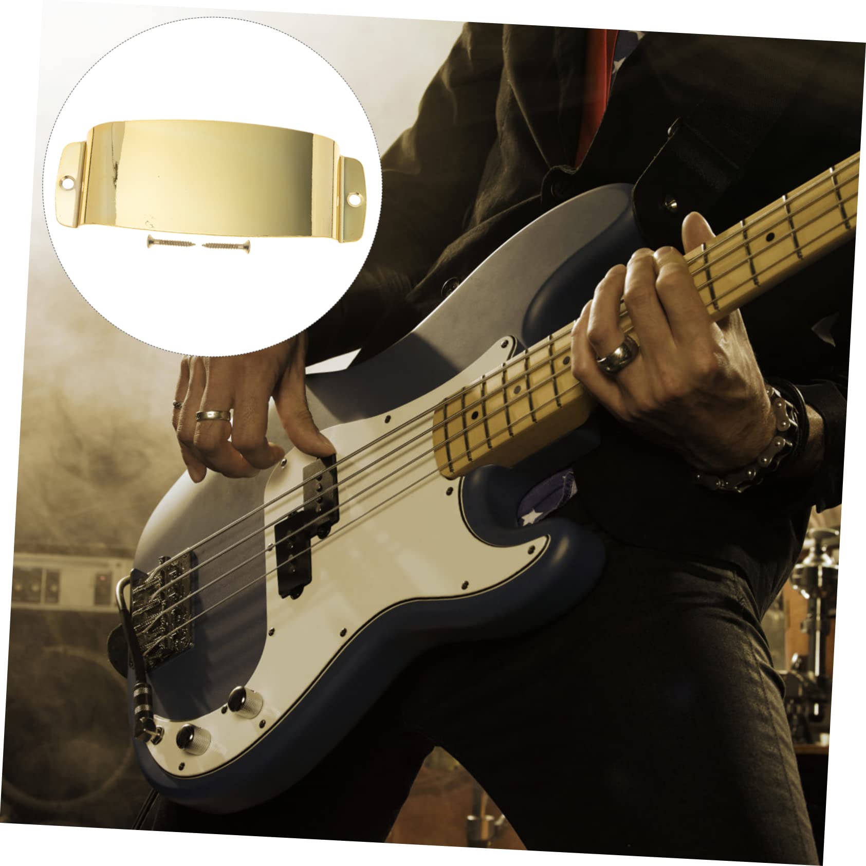 FAVOMOTO Bass Bridge Protective Cover Metal Bass Bridge Cover Easy Installation and Excellent Texture