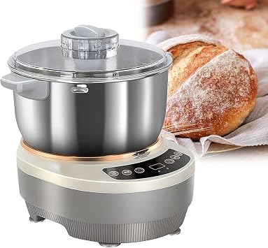 Stainless Steel Electric Dough Maker with Ferment Function,Dough Mixer Kitchen Electric Household Stand Mixers, Microcomputer Timing,Face-up Touch Panel 5L