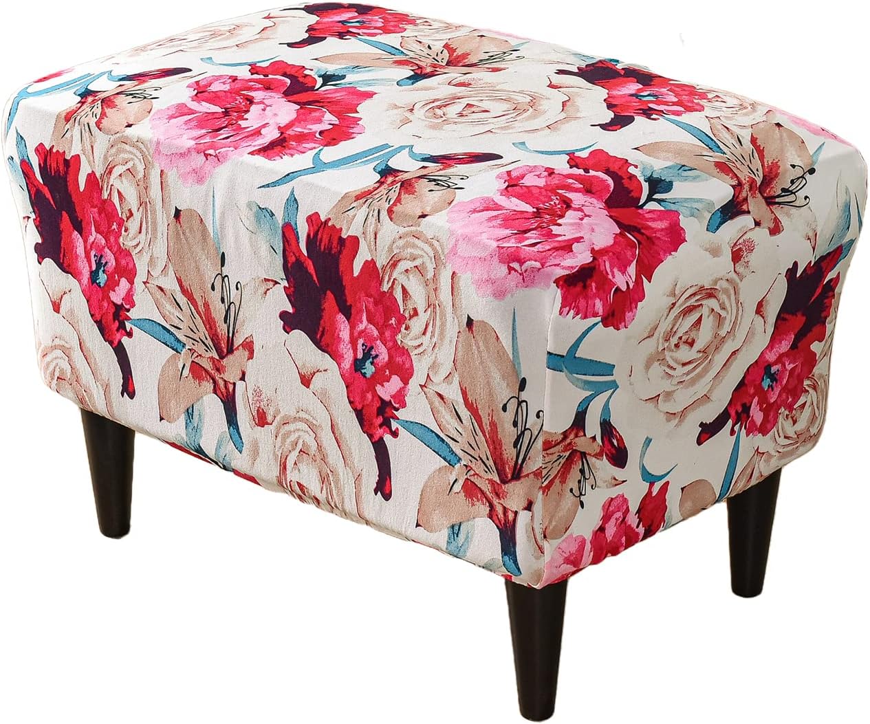 EcoAncheng Stretch Ottoman Cover Rectangular Storage Ottoman Slipcover